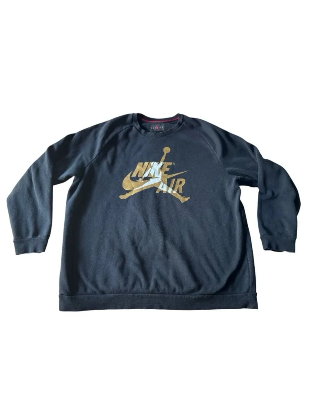 Nike Air Jordan Mens Sz 3XL Black Gold Silver Metallic Jumpman Fleece Sweatshirt